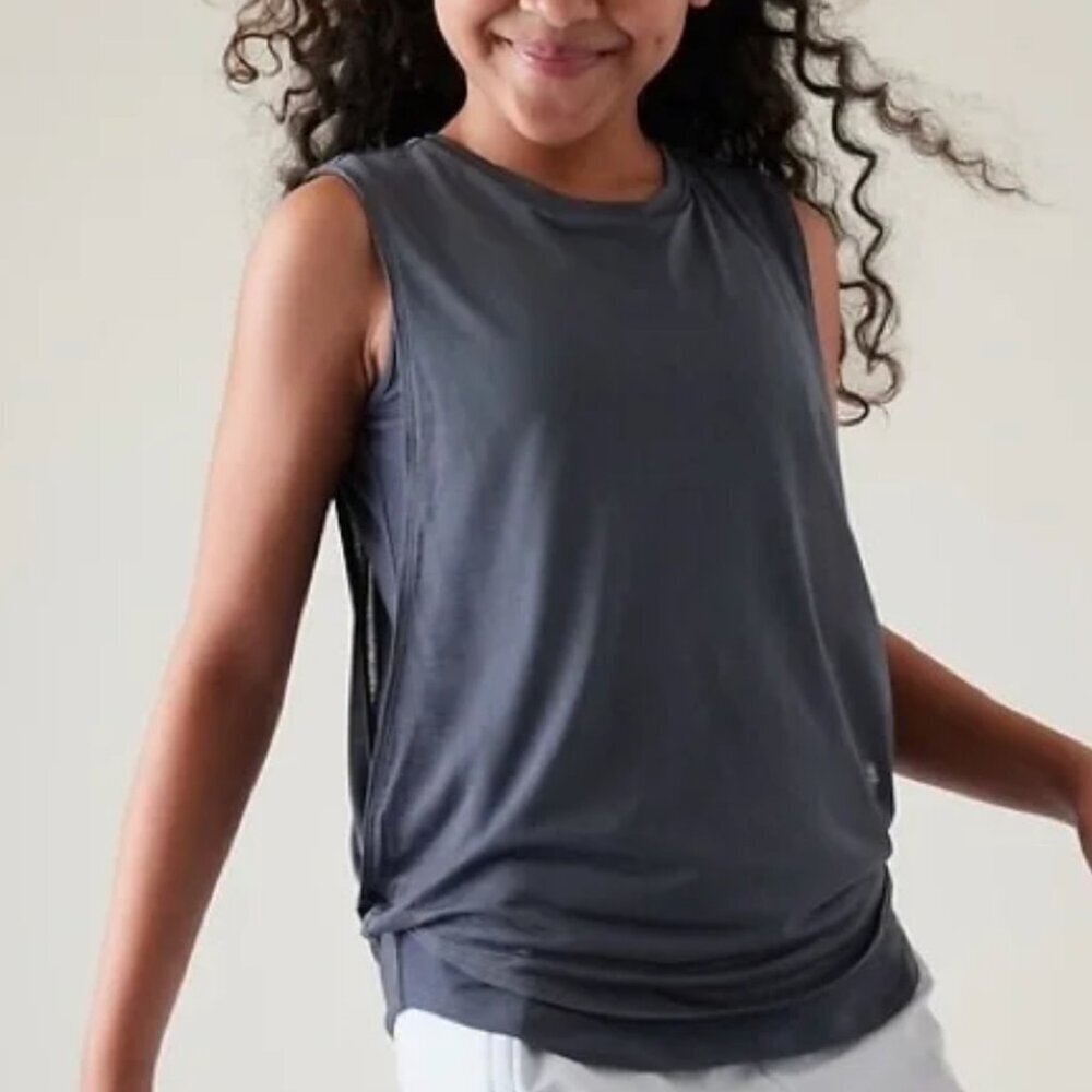 Athleta Girl Double Dutch Tank in Granite Blue - Girls Size Large (12)